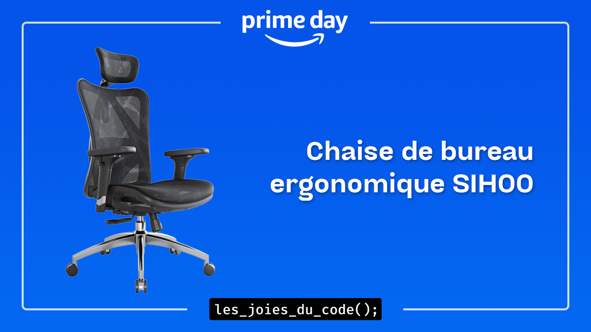 Chaise de bureau ergonomique noire SIHOO avec dossier en maille et appuie-tête réglable