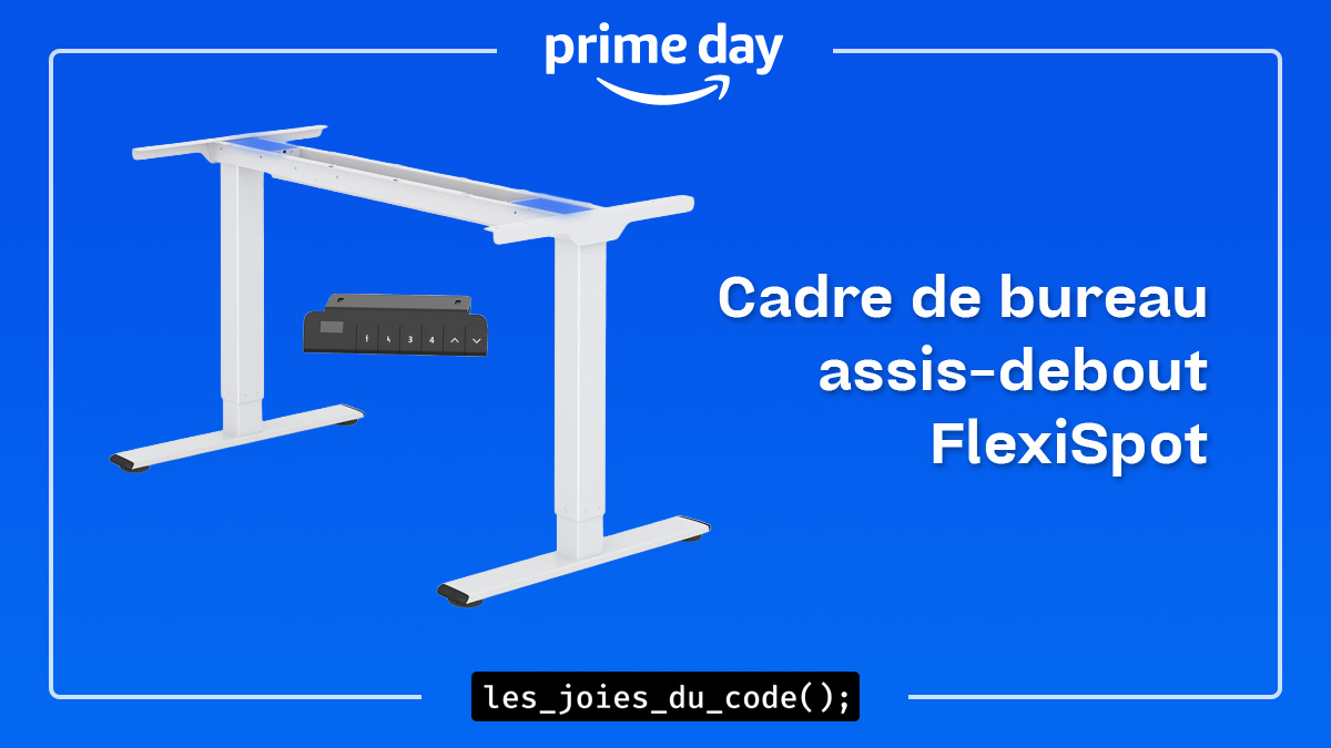 Cadre électrique pour bureau assis-debout FlexiSpot blanc à deux moteurs