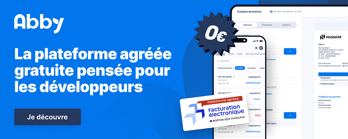 Abby pour la facturation électronique : la plateforme agréée gratuite pensée pour les développeurs