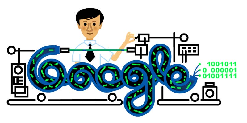 Dans son Doodle du jour, Google rend hommage à Charles Kao, le père de la fibre optique
