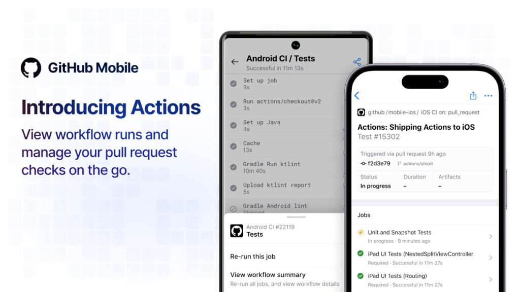 GitHub Actions est désormais disponible dans l'appli mobile de GitHub