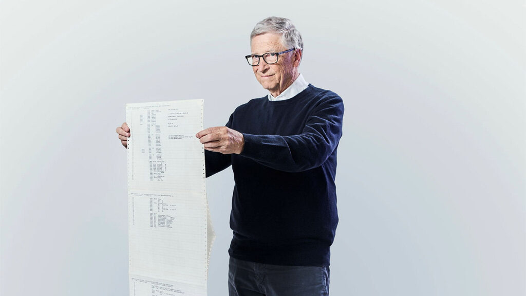 Pour célébrer les 50 ans de Microsoft, Bill Gates partage le code source historique qui lança son aventure