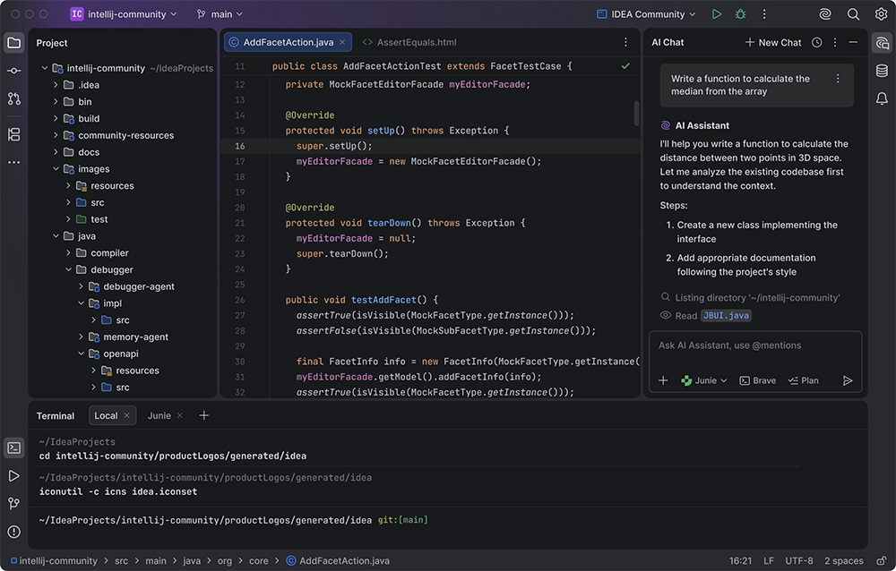 Capture du thème Islands, qui devient le thème par défaut des IDE JetBrains