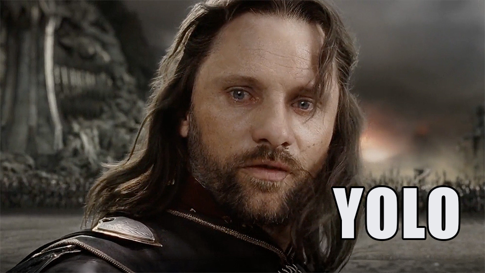 Meme Aragorn qui dit YOLO