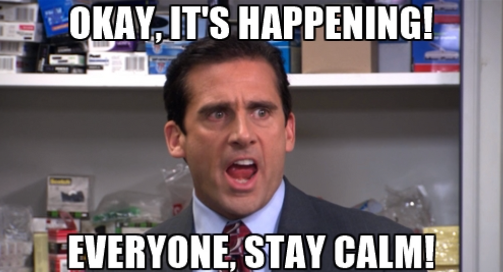Meme The Office : it's happening, everyone stay calm