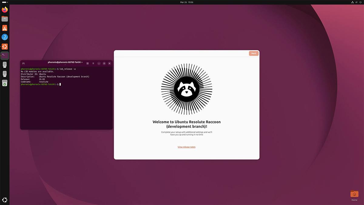 Ubuntu 26.04 LTS Resolute Raccoon