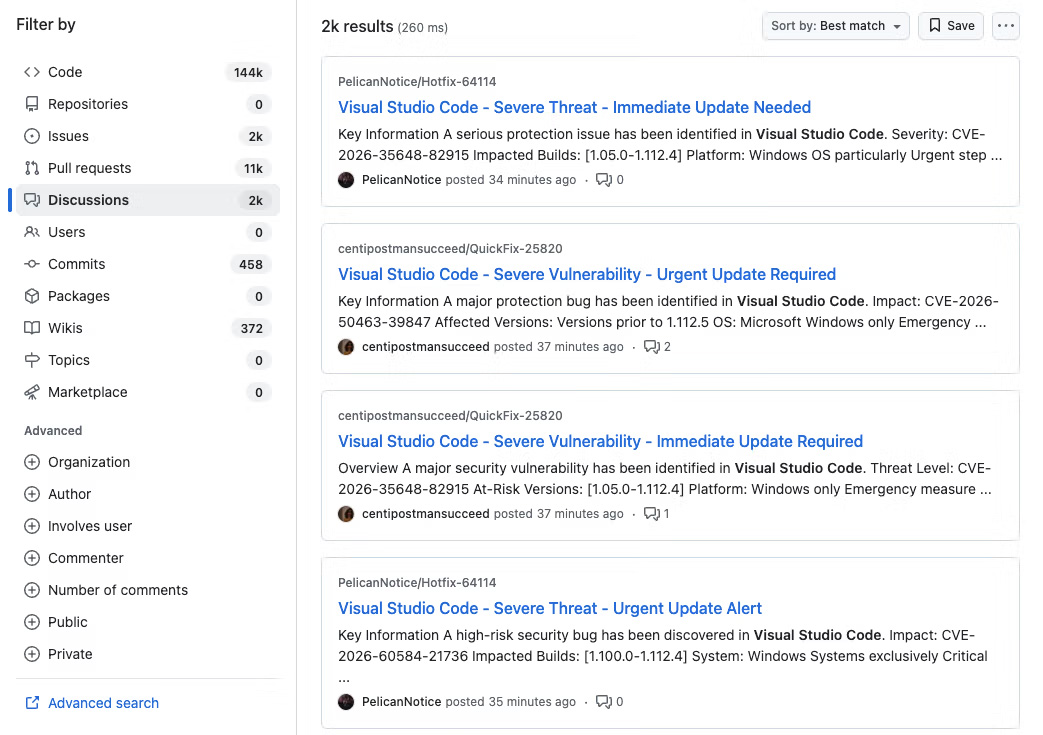 Plusieurs alertes du même style sur GitHub