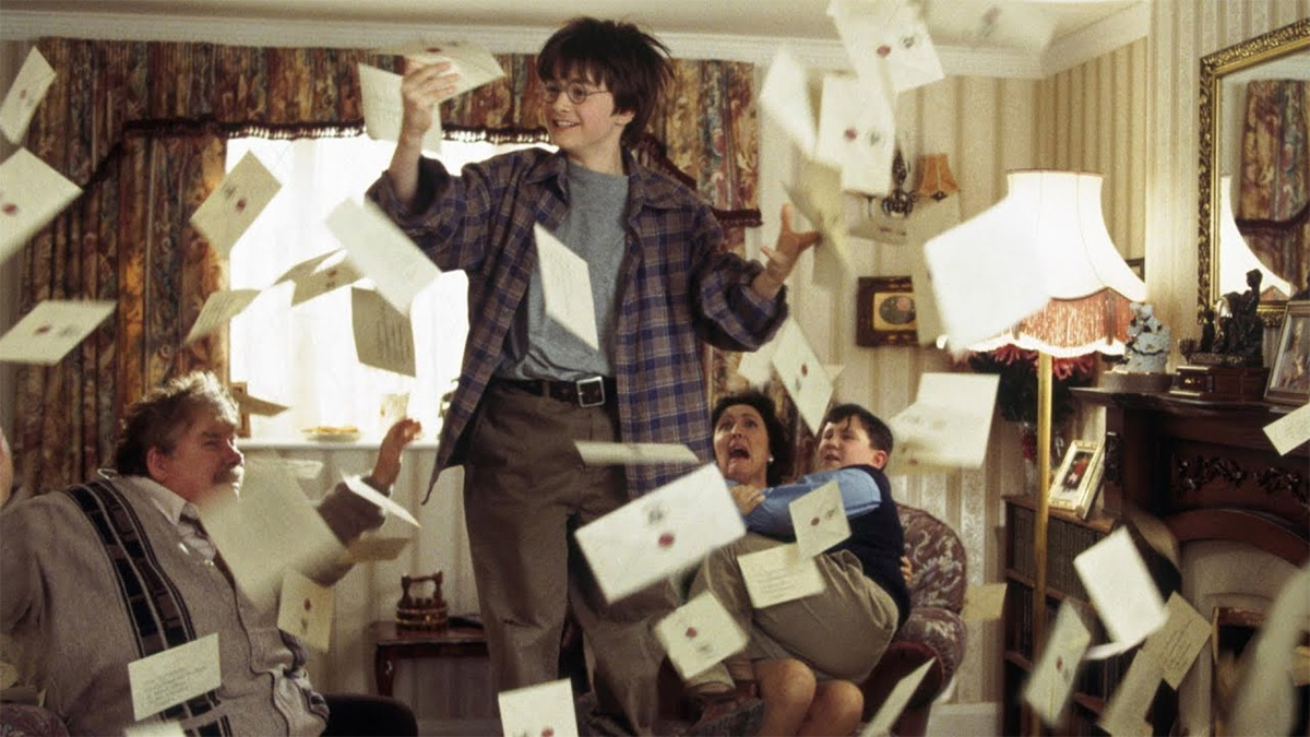 Enveloppes volantes dans le film Harry Potter