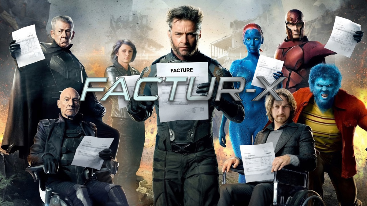 Meme avec les X-Men avec inscrit Factur-X